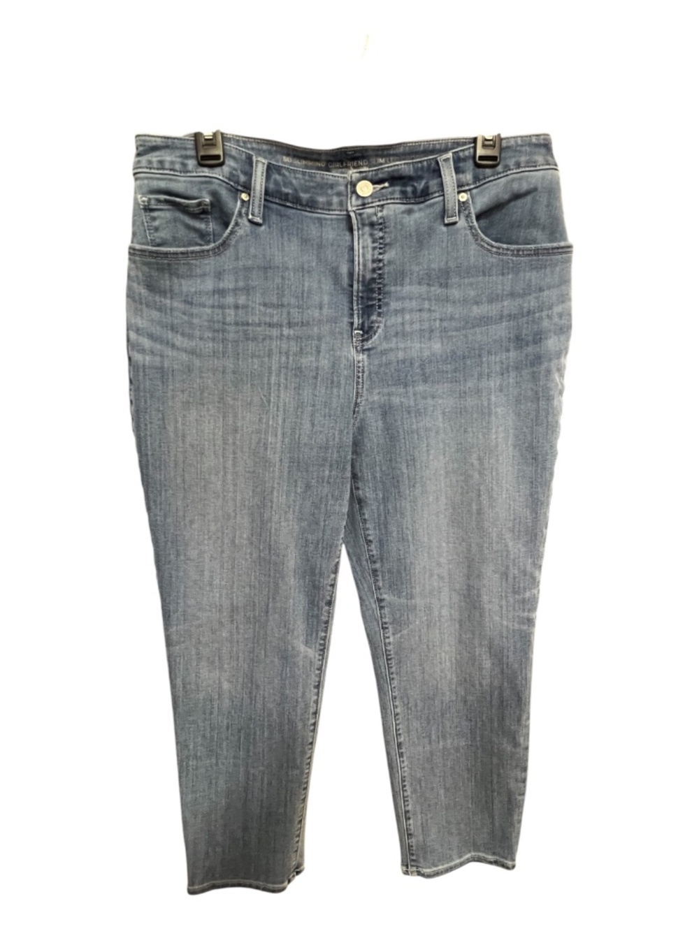 EUC Chico’s So Slimming Blue Girlfriend Slim Leg Crop Jeans | Size 12